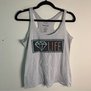 Diamond Supply Co. Diamond Life Grey Racerback Tank Top Size Small